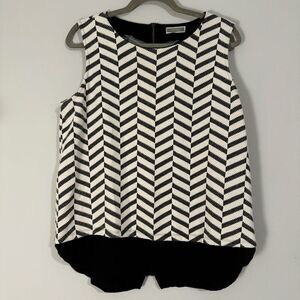 Pleione USA Chevron Sleeveless Blouse L